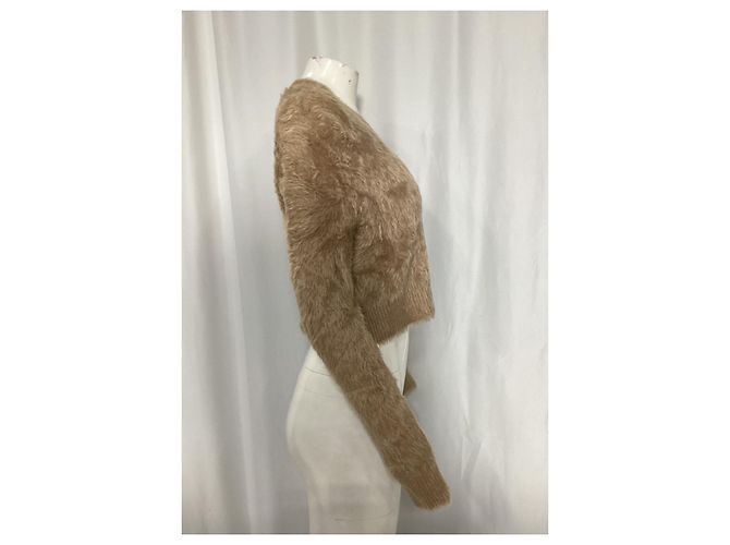 Cárdigan corto cepillado en nylon marrón de Acne Studios Castaño - vista 8