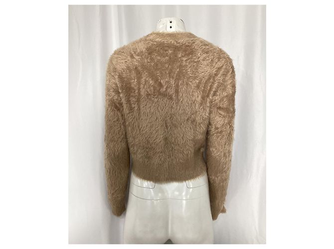 Cárdigan corto cepillado en nylon marrón de Acne Studios Castaño - vista 9