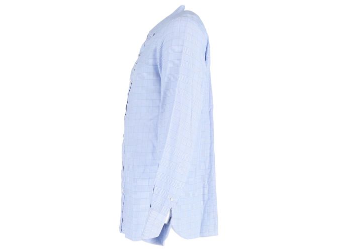 Camicia a maniche lunghe a quadri con bottoni Tom Ford in cotone blu Blu chiaro - vista 2