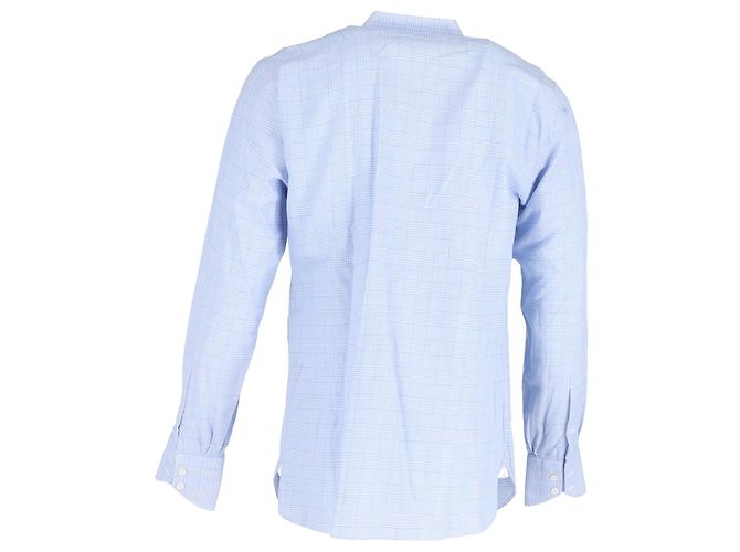 Camicia a maniche lunghe a quadri con bottoni Tom Ford in cotone blu Blu chiaro - vista 3