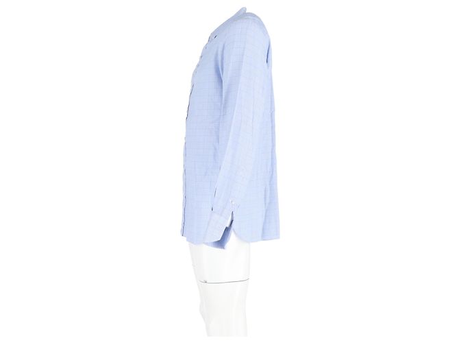 Camicia a maniche lunghe a quadri con bottoni Tom Ford in cotone blu Blu chiaro - vista 5