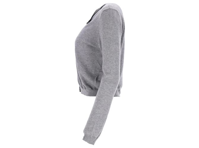 Grauer Wollcardigan mit Schleife von RED Valentino - Ansicht 2