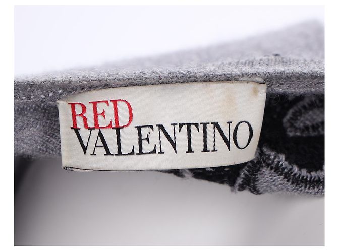 Grauer Wollcardigan mit Schleife von RED Valentino - Ansicht 9