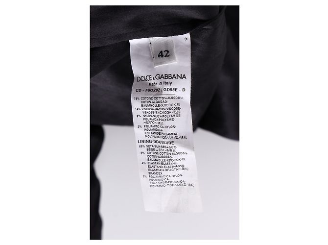 Vestido mini de algodón negro y rojo con detalles de encaje de lunares de Dolce & Gabbana - vista 10