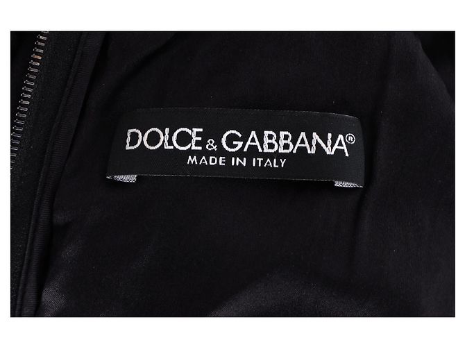 Vestido mini de algodón negro y rojo con detalles de encaje de lunares de Dolce & Gabbana - vista 9