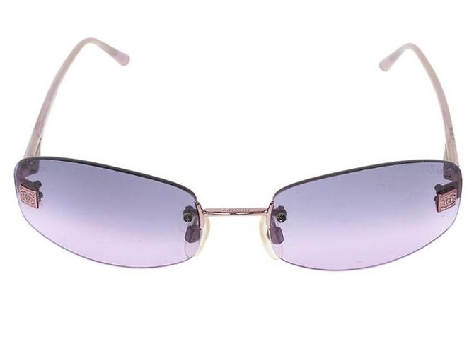 Chanel lila silberne randlose Sonnenbrille 4026 - Ansicht 2