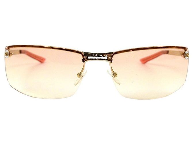 Christian Dior Christan Dior Silber Lachsrosa randlose Sonnenbrille Pink - Ansicht 3