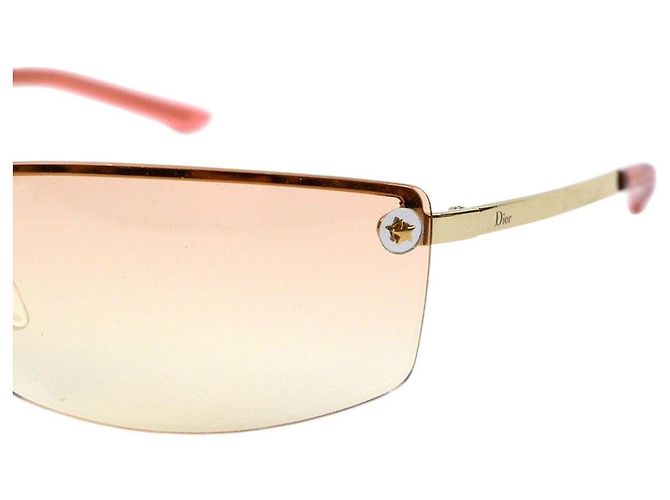 Christian Dior Christan Dior Silber Lachsrosa randlose Sonnenbrille Pink - Ansicht 4