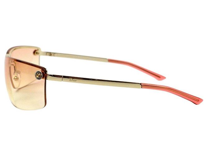 Christian Dior Christan Dior Silber Lachsrosa randlose Sonnenbrille Pink - Ansicht 5