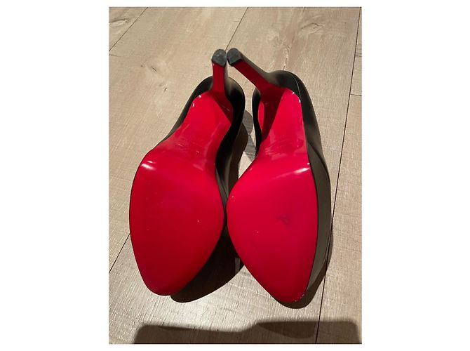 Christian Louboutin Bianca 140 Kindergröße EU 37,5 Schwarz Rot - Ansicht 7