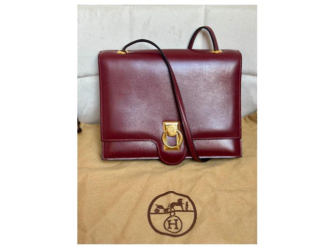 Lydie Borsa Hermès Ex Libris bordeaux in ottime condizioni Bordò - vista 3
