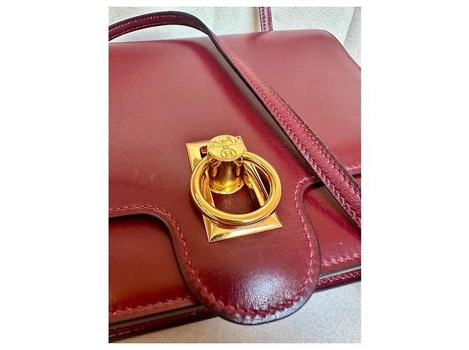 Lydie Borsa Hermès Ex Libris bordeaux in ottime condizioni Bordò - vista 5