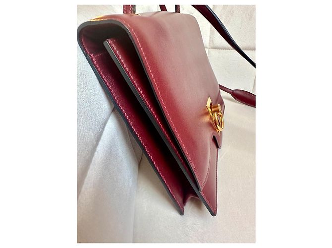 Lydie Borsa Hermès Ex Libris bordeaux in ottime condizioni Bordò - vista 6