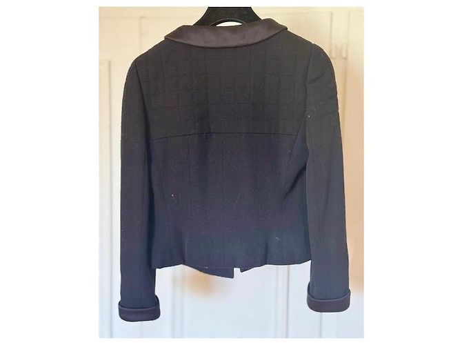 Chanel Jacke aus schwarzem Tweed Größe 36 - Ansicht 6