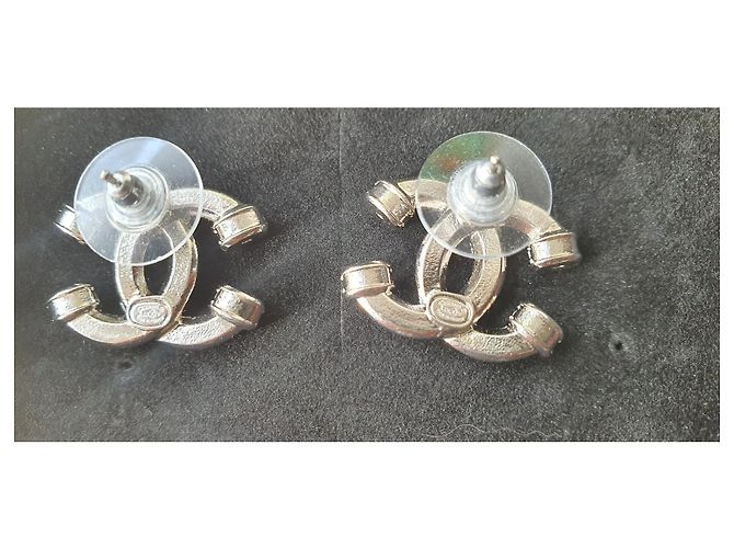 Orecchini Chanel argentati in metallo Argento - vista 3