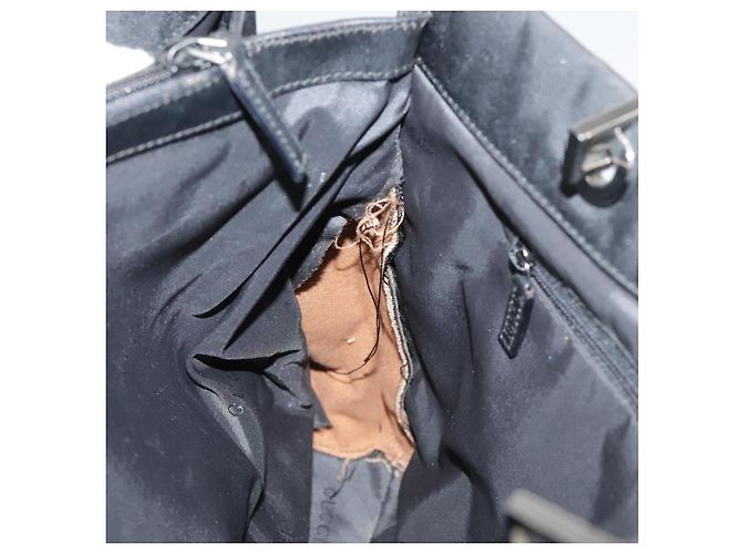 Borsa a mano in nylon nero GUCCI Bamboo 002 1010 3444 Auth ep7044 - vista 10