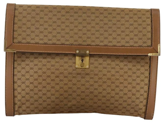 GUCCI Borsa Clutch in Tela Micro GG Beige Auth ep6918 - vista 13