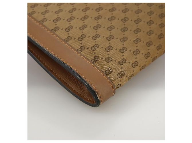 GUCCI Borsa Clutch in Tela Micro GG Beige Auth ep6918 - vista 14