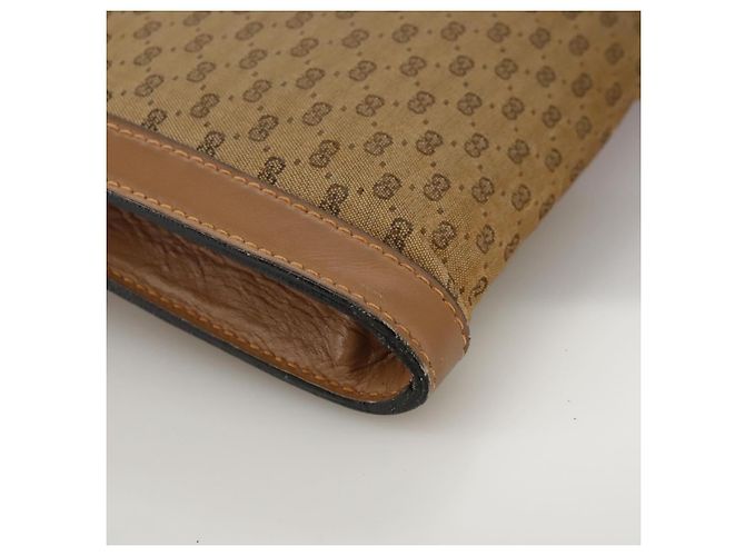 GUCCI Borsa Clutch in Tela Micro GG Beige Auth ep6918 - vista 16