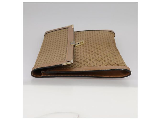 GUCCI Borsa Clutch in Tela Micro GG Beige Auth ep6918 - vista 3