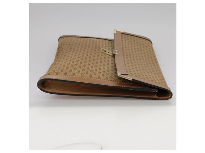 GUCCI Borsa Clutch in Tela Micro GG Beige Auth ep6918 - vista 4