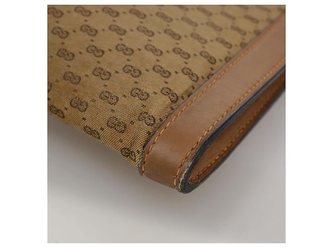 GUCCI Borsa Clutch in Tela Micro GG Beige Auth ep6918 - vista 7
