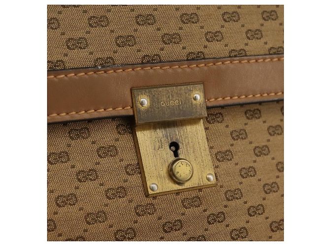 GUCCI Borsa Clutch in Tela Micro GG Beige Auth ep6918 - vista 8