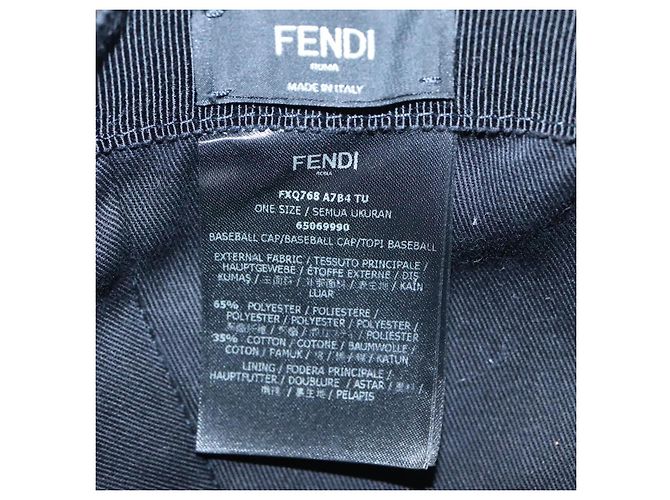 Gorra de lona Zucca FENDI negra y marrón Auth am7434 - vista 12