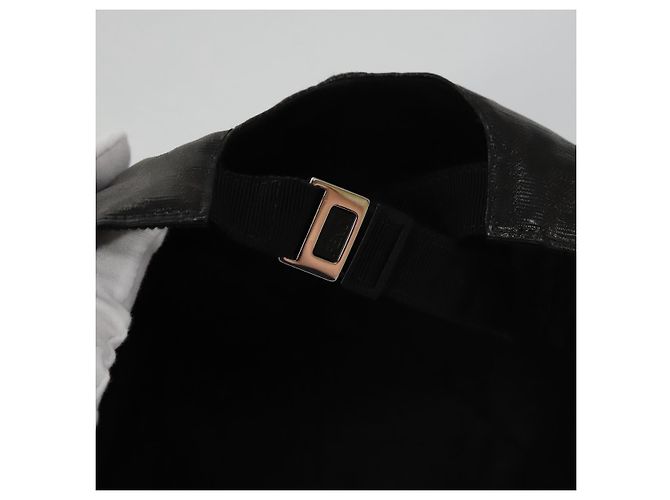 Gorra de lona Zucca FENDI negra y marrón Auth am7434 - vista 6