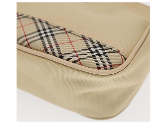 Borsa a mano in pelle e tela Burberry Nova Check 2Set Beige Marrone Auth ti2509 - vista 15