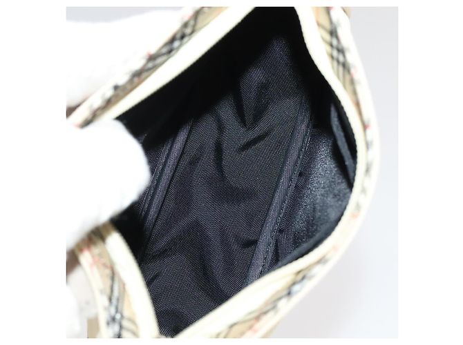 Borsa a mano in pelle e tela Burberry Nova Check 2Set Beige Marrone Auth ti2509 - vista 16