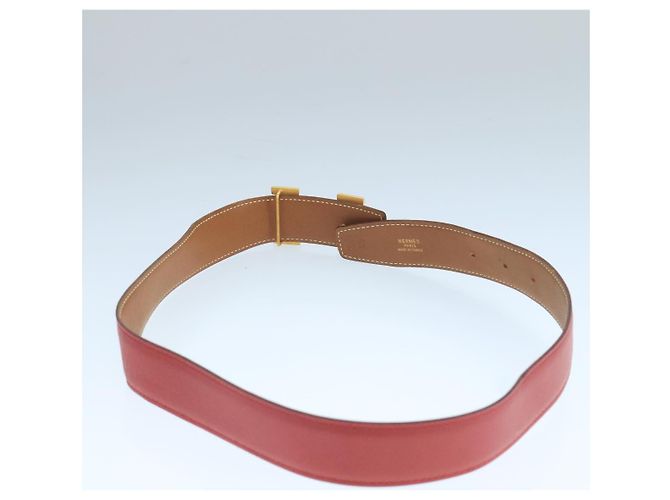 Hermès Cinturón de cuero HERMES Constance 31,5"" oro rojo Auth yk16343 Roja Dorado - vista 2