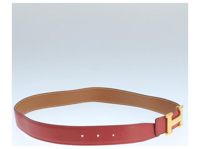 Hermès Cinturón de cuero HERMES Constance 31,5"" oro rojo Auth yk16343 Roja Dorado - vista 3