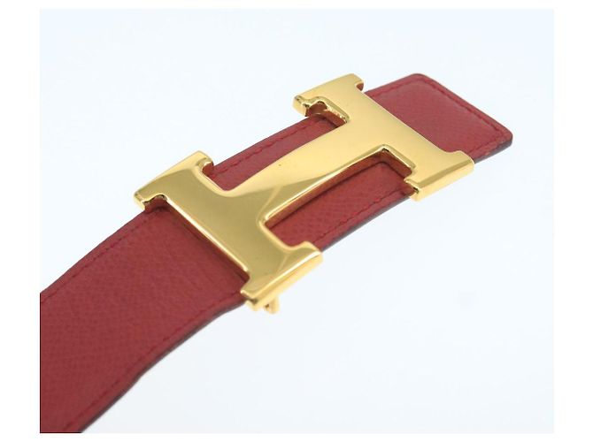 Hermès Cinturón de cuero HERMES Constance 31,5"" oro rojo Auth yk16343 Roja Dorado - vista 6
