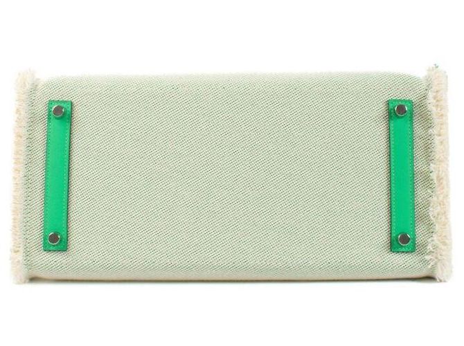 Hermès Birkin Fray 35 Pelle Verde Twill Palladium Multicolore - vista 3