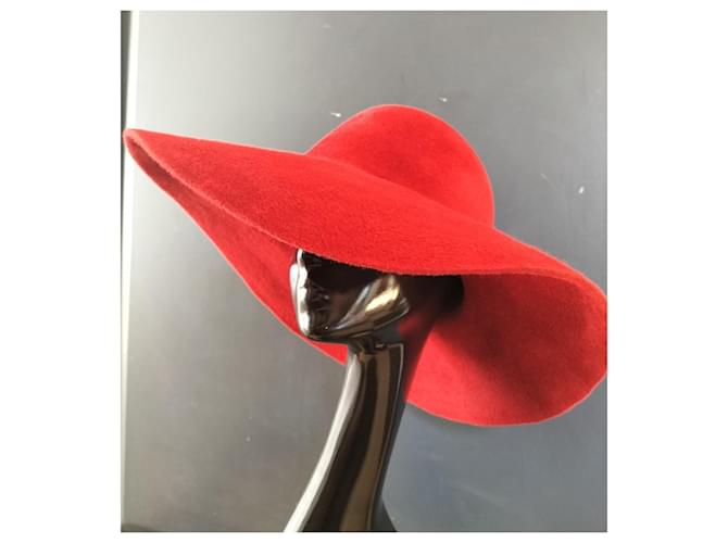 Autre Marque Cappello Dita in Velluto Rosso - vista 2