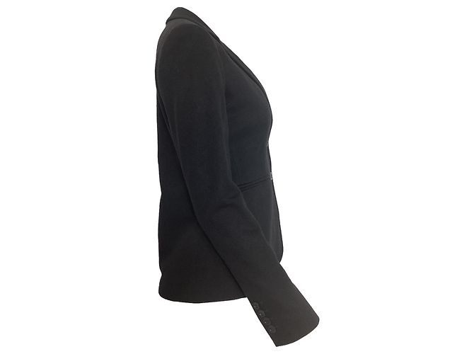 Max Mara Einreiher-Jacke aus schwarzem Kaschmir - Ansicht 2
