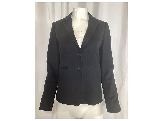 Max Mara Einreiher-Jacke aus schwarzem Kaschmir - Ansicht 7