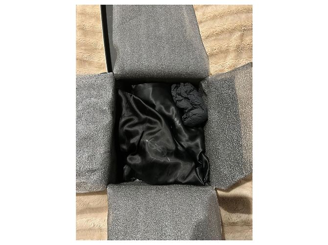 Stivali Yves Saint Laurent Tribute in Pelle Blu Scuro e Vernice Nera Nero - vista 6