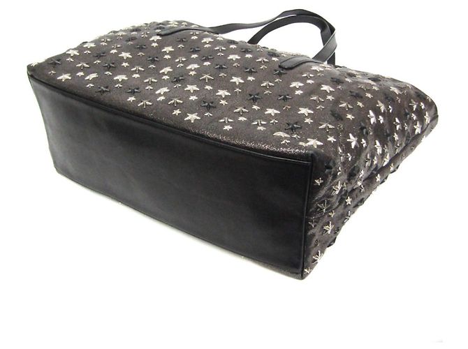 Jimmy Choo Pimlico Metallic Schwarz Leder Tote Bag - Ansicht 2