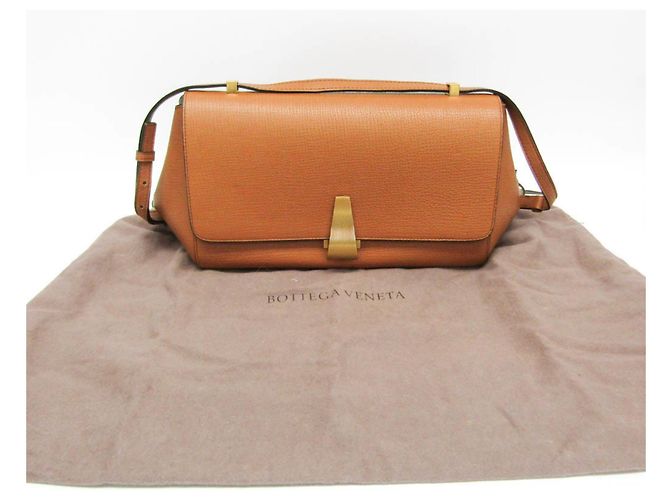 Bottega Veneta Palmerath ANGLE 576143 Damen Leder Schultertasche Kamel - Ansicht 2