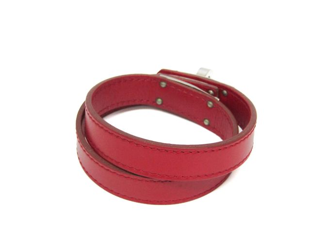 Hermès Bracciale DOUBLE TOUR Hermes Kelly Argento Rosso - vista 2