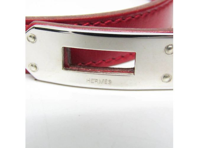 Hermès Bracciale DOUBLE TOUR Hermes Kelly Argento Rosso - vista 6
