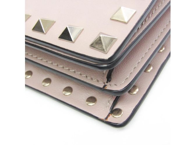 Borsa a Spalla in Pelle Valentino Garavani Rock Studs Beige - vista 5
