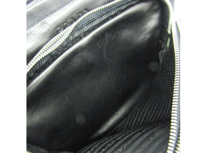 Borsa a spalla in pelle donna Prada BANDOLIERA VA0785 Nero - vista 13