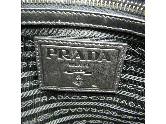 Borsa a spalla in pelle donna Prada BANDOLIERA VA0785 Nero - vista 14