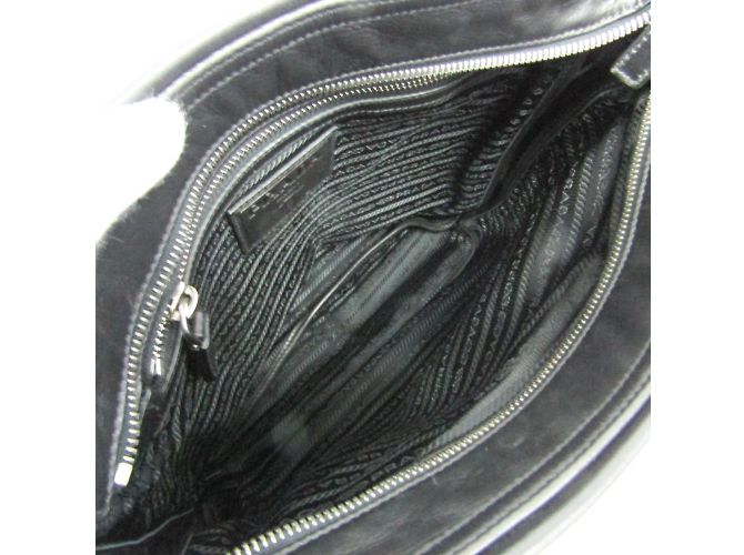 Borsa a spalla in pelle donna Prada BANDOLIERA VA0785 Nero - vista 3