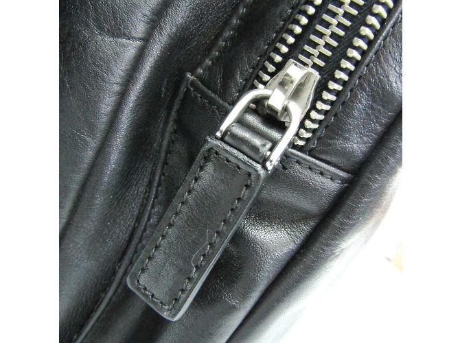 Borsa a spalla in pelle donna Prada BANDOLIERA VA0785 Nero - vista 7