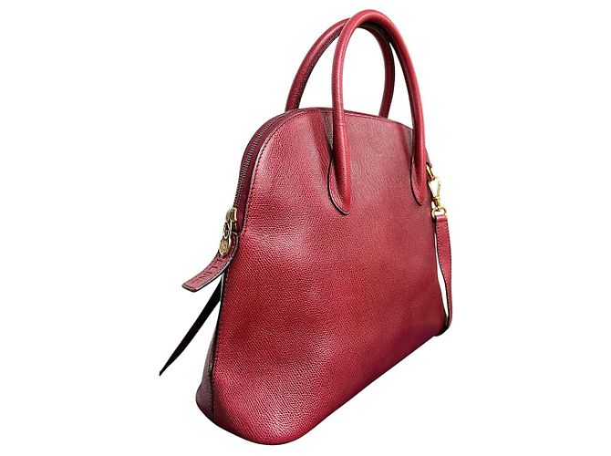Céline Bolide Modell Tasche - Handtragbar oder Schultergurt - Bordeauxfarbe Rot - Ansicht 2
