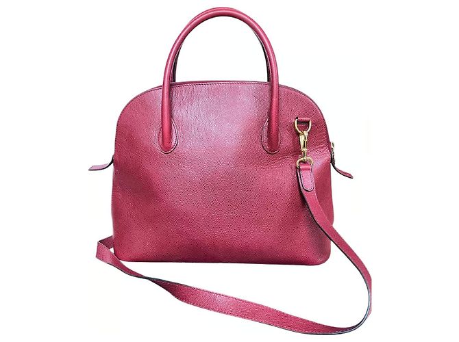Céline Bolide Modell Tasche - Handtragbar oder Schultergurt - Bordeauxfarbe Rot - Ansicht 3